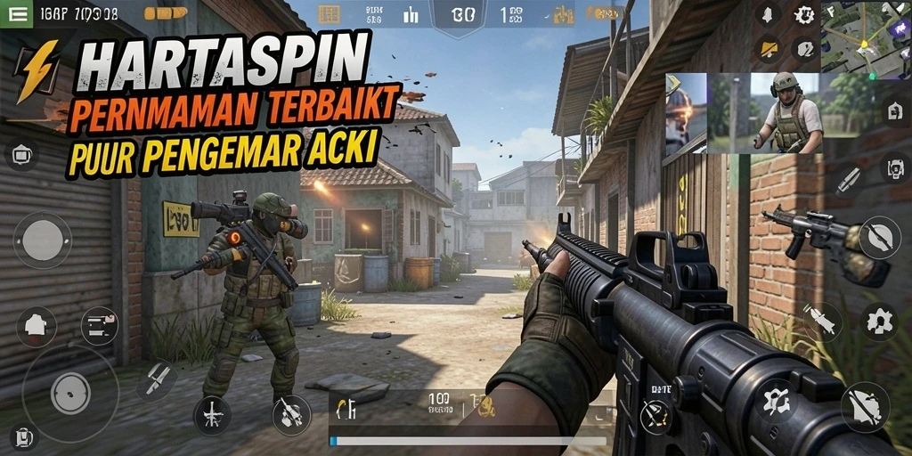 Tampilan gameplay HARTASPIN yang menegangkan dan penuh aksi.