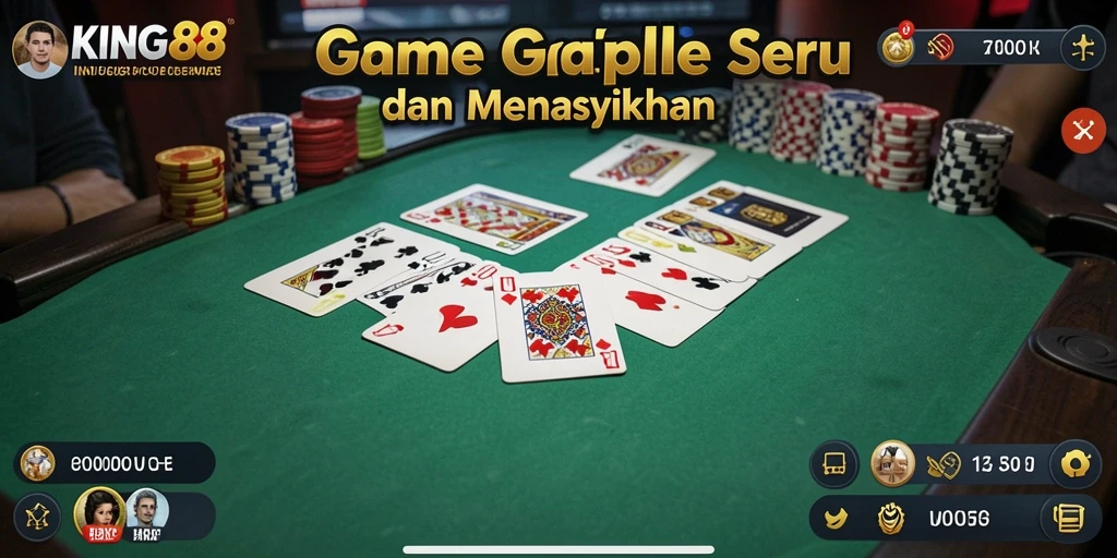Tampilan gameplay Gaple yang seru dan interaktif di KING88.