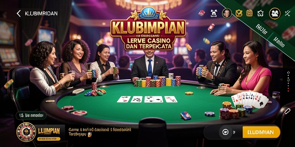 Gameplay menarik dalam aplikasi Live Casino KLUBIMPIAN dengan dealer profesional.