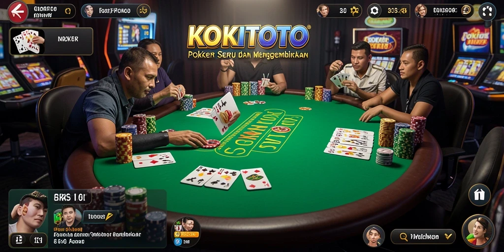 Tampilan gameplay Poker yang menarik di KOKITOTO.