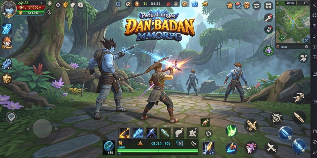 Tampilan menakjubkan dari gameplay petualangan MMORPG yang seru.