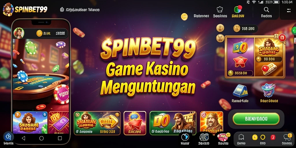 Tampilan dinamis dari gameplay seru di SPINBET99 Kasino.