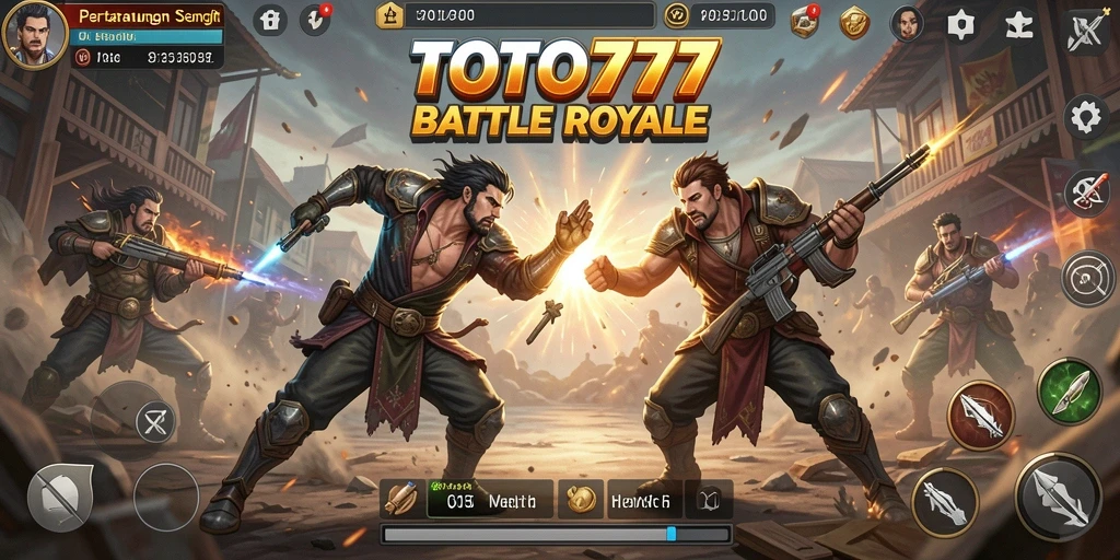 Tampilan aksi seru gameplay Battle Royale dalam TOTO777.