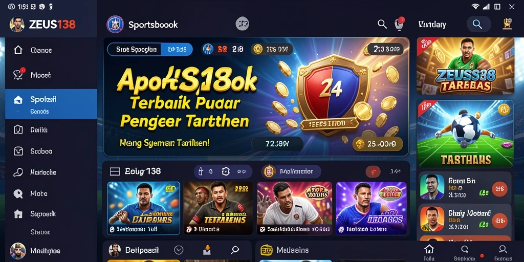 Tampilan aplikasi ZEUS138 yang modern dan user-friendly untuk taruhan olahraga.